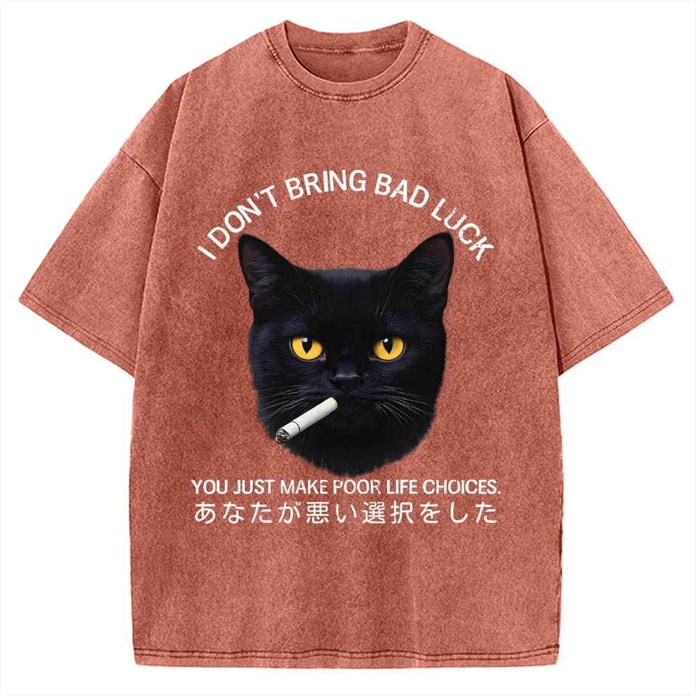 Cat Don't Bring Bad Luck–It’s Up To You Vintage Washed T-shirt