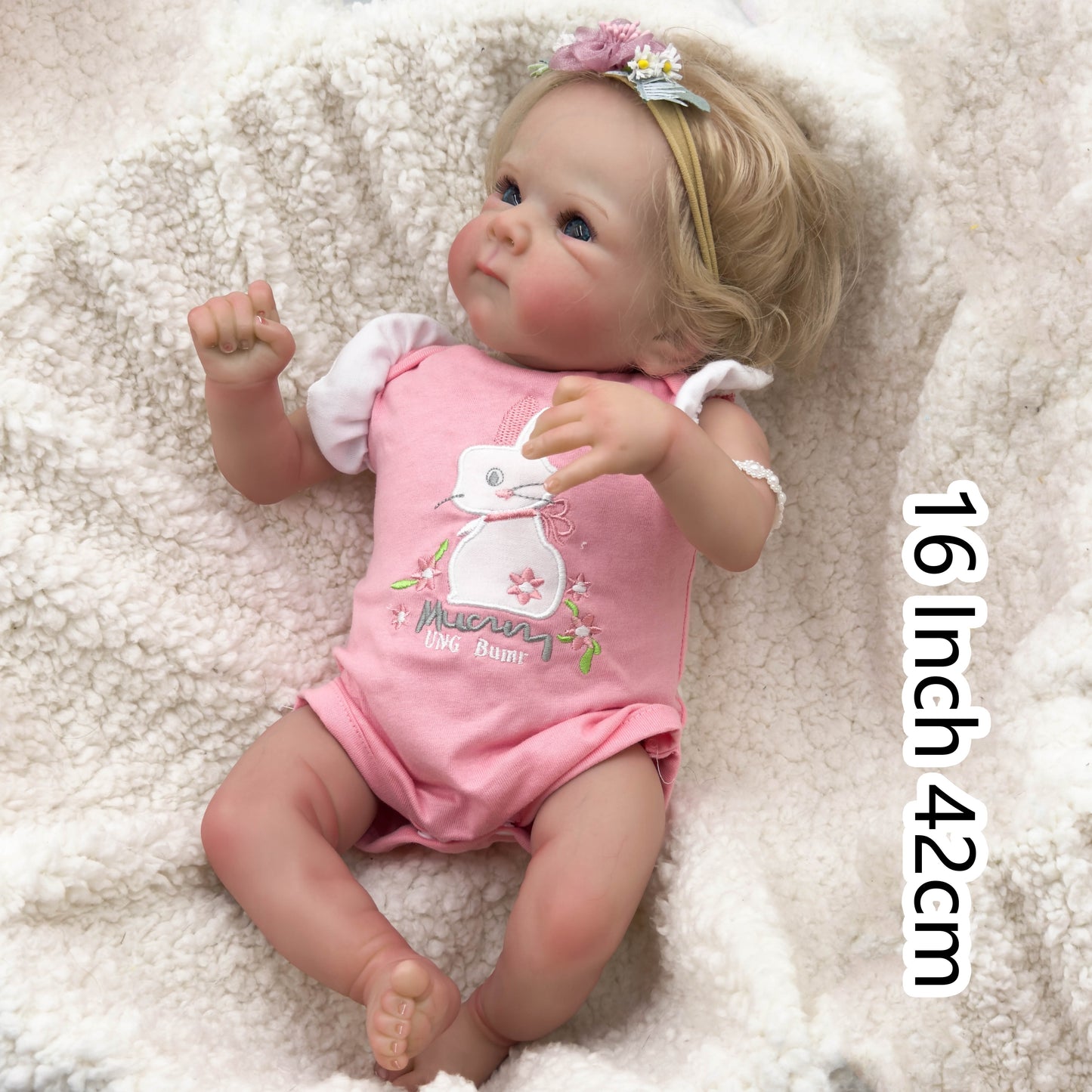 Poupées Reborn de 16 pouces 42cm finies qui ressemblent à des bébés réels, faites à la main, réaliste, nouvelle poupée bébé fille, jouet pour l'âge de 3+, idéal pour un cadeau d'anniversaire