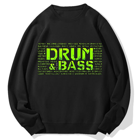 Drum And Bass Retro Mosaic Cotton Sweatshirt