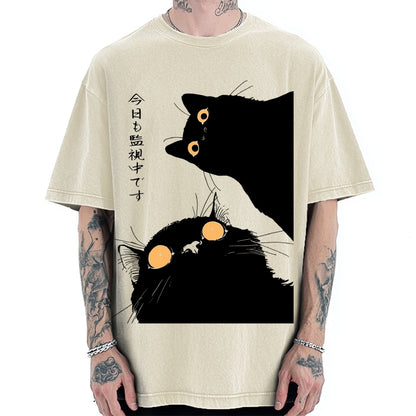 The Cat Is Watching Today Vintage Washed T-shirt