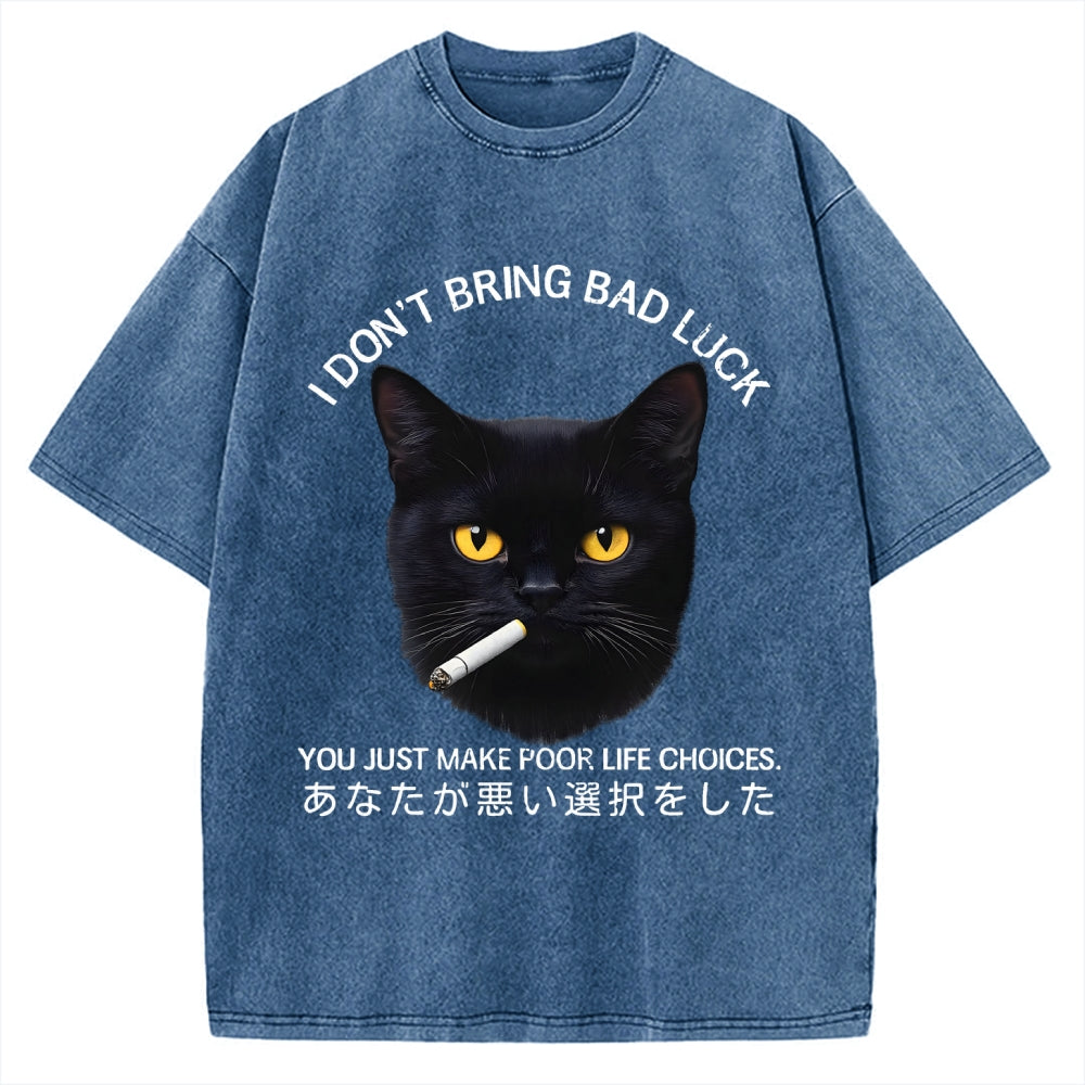 Cat Don't Bring Bad Luck–It’s Up To You Vintage Washed T-shirt