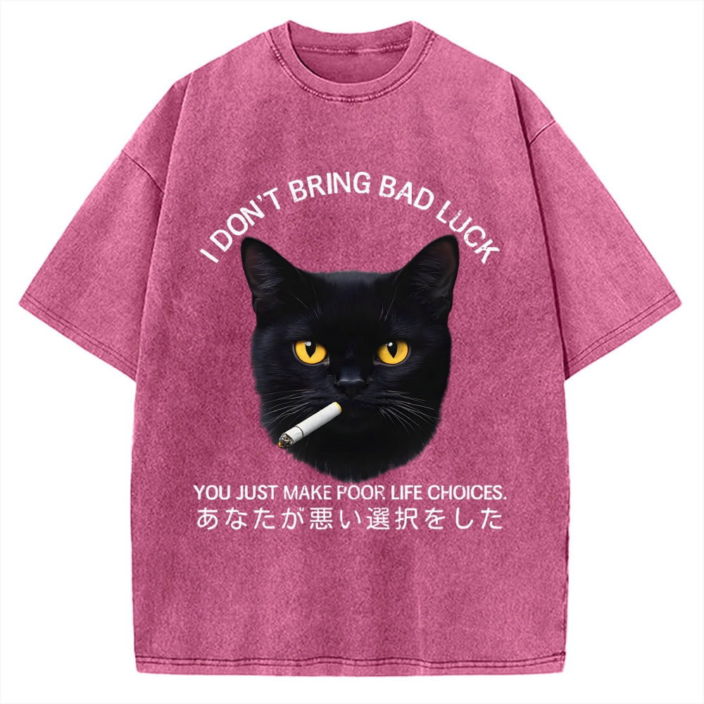 Cat Don't Bring Bad Luck–It’s Up To You Vintage Washed T-shirt