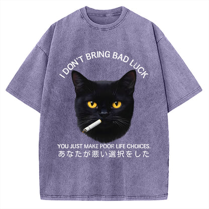 Cat Don't Bring Bad Luck–It’s Up To You Vintage Washed T-shirt