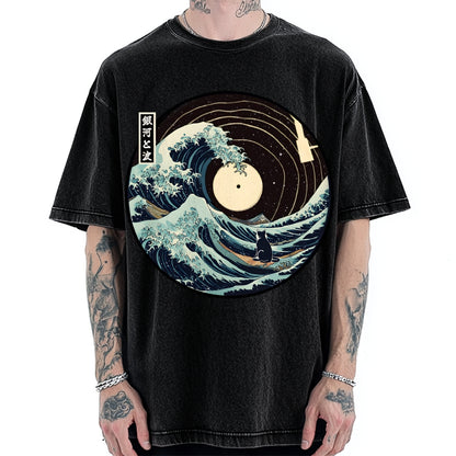 The Solitary Wanderer Cat Vintage Washed T-shirt