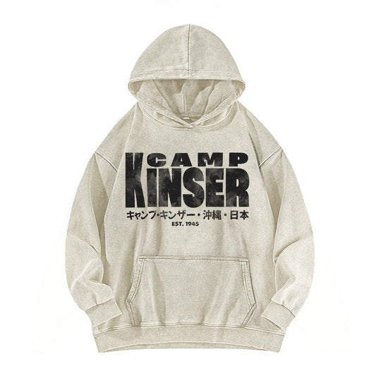 Camp Kinser Okinawa Japan Vintage Washed Hoodie