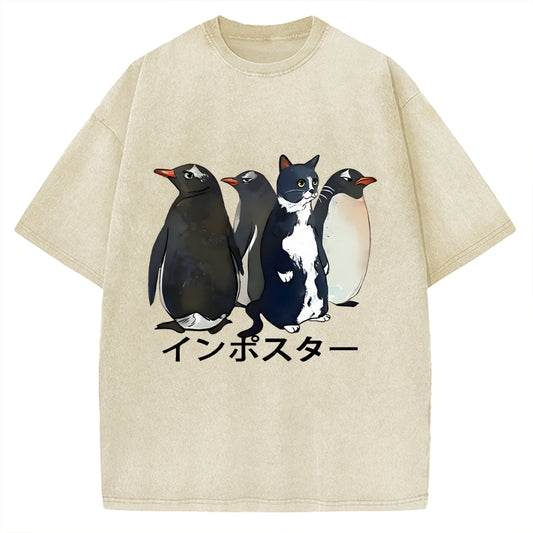 Imposter Among Penguins Vintage Washed T-shirt