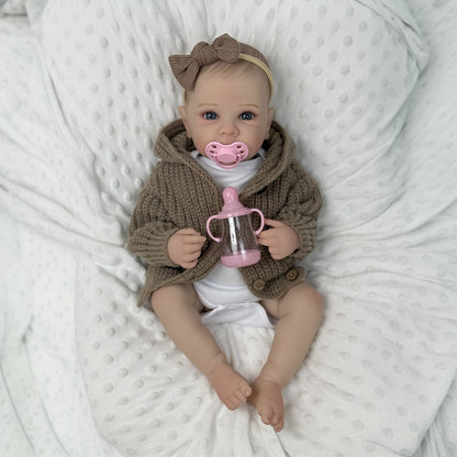 Poupée reborn en vinyle complet de 19 pouces (48 cm) pour jeune fille, jouet artisanal de mode pour cadeau d'anniversaire pour enfant, jouet de bain