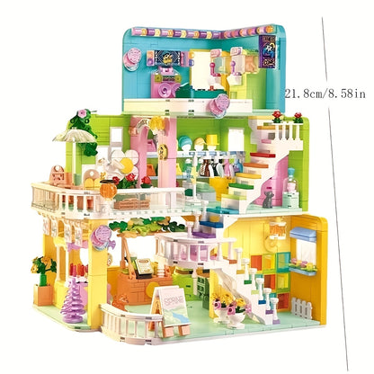 1435 pièces de blocs de construction sur le thème du cinéma, modèle de scène de rue de la maison verte, jouet de construction en plastique ABS, Saint-Valentin, Halloween, Thanksgiving, Noël, anniversaire, cadeau de l'année du dragon