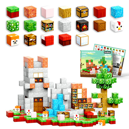 Le Jeu de Blocs de Construction Magnétiques est un Ensemble Soigneusement Conçu de Tuiles Architecturales, Parfait comme Jouet pour Garçons et Filles de 3 à 10 Ans. Aidez les Enfants à Apprendre tout en S'amusant